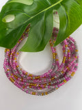 Pink Gray Gold Seadbead Waistbeads (Princess)