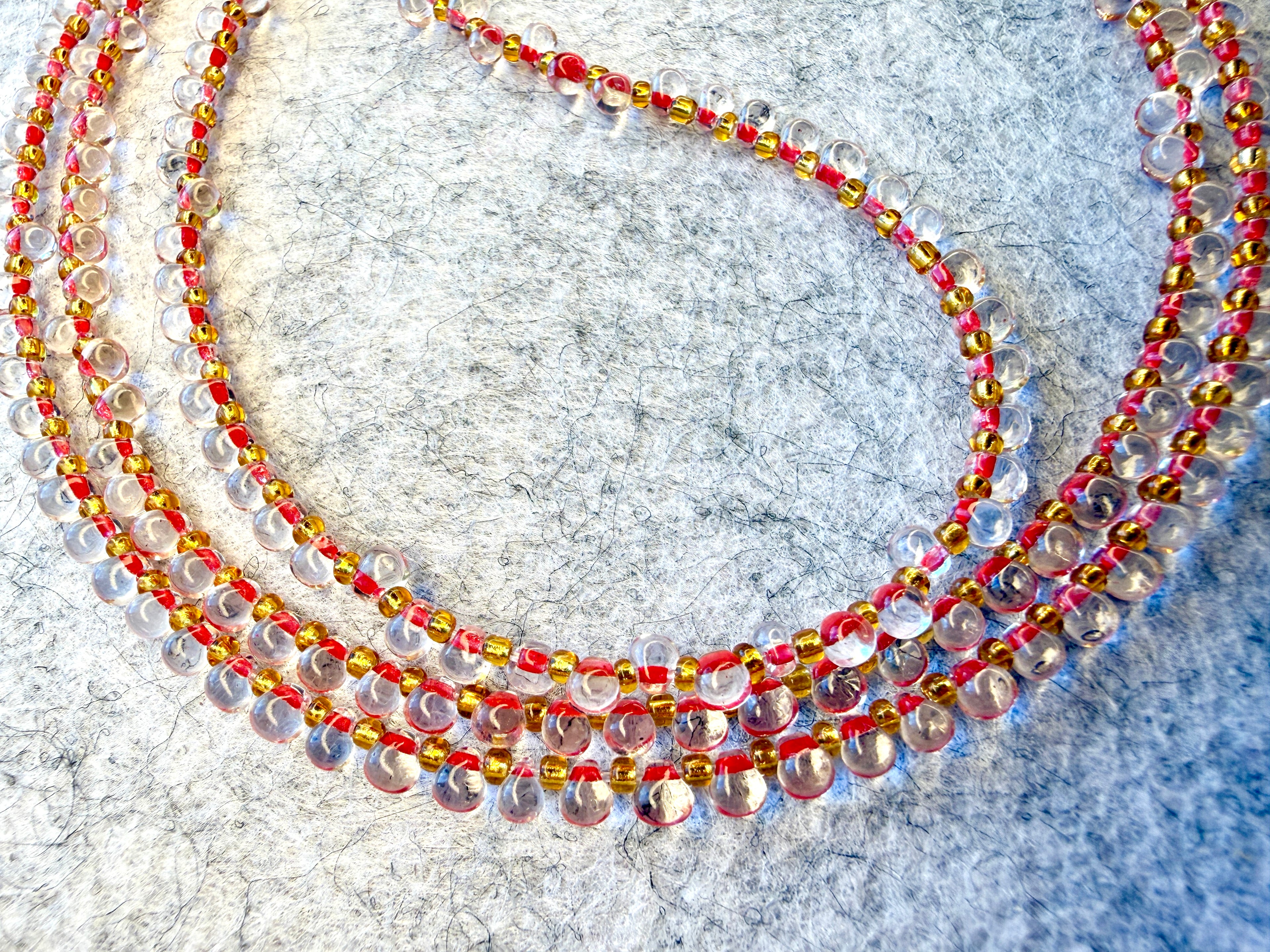 Red Teardrop Unique Waistbeads (Wire Only)