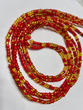 Red Gold Seadbead Waistbeads (Crush)