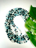 Matte Turquoise Clear Black Seadbead Waistbeads (2)