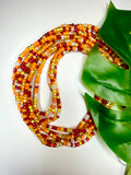 Red Orange Cream Yellow Seadbead Waistbeads (18)