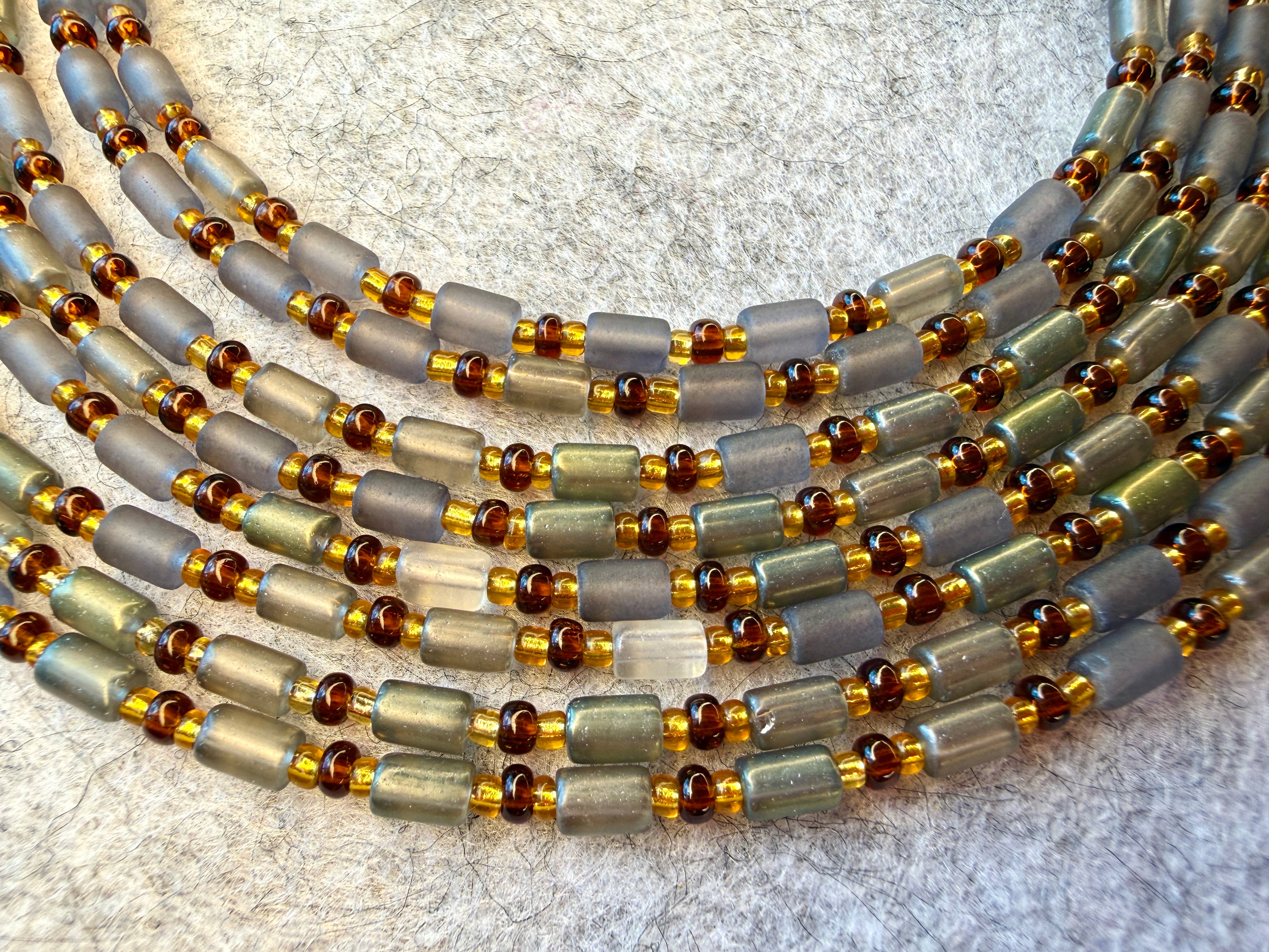 Gray Tube Unique Waistbeads (Wire Only)