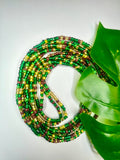 Green Brown Yellow Seadbead Waistbeads (10)