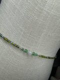 Green Clear Seadbead Waistbeads with Authentic Green Aventurine Crystals and Glow in the Dark Round Beads