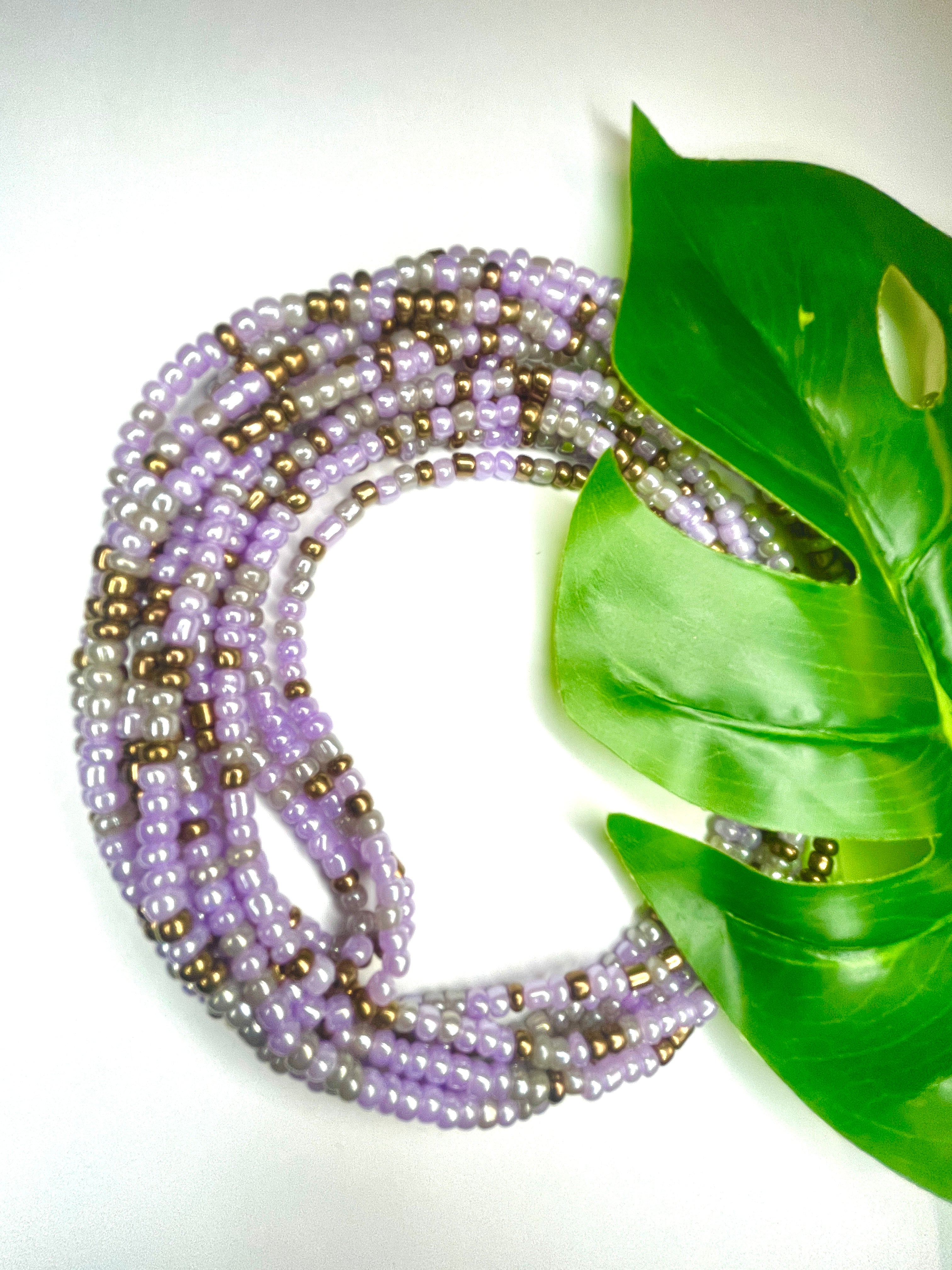 Purple Gray Bronze Seadbead Waistbeads (15)