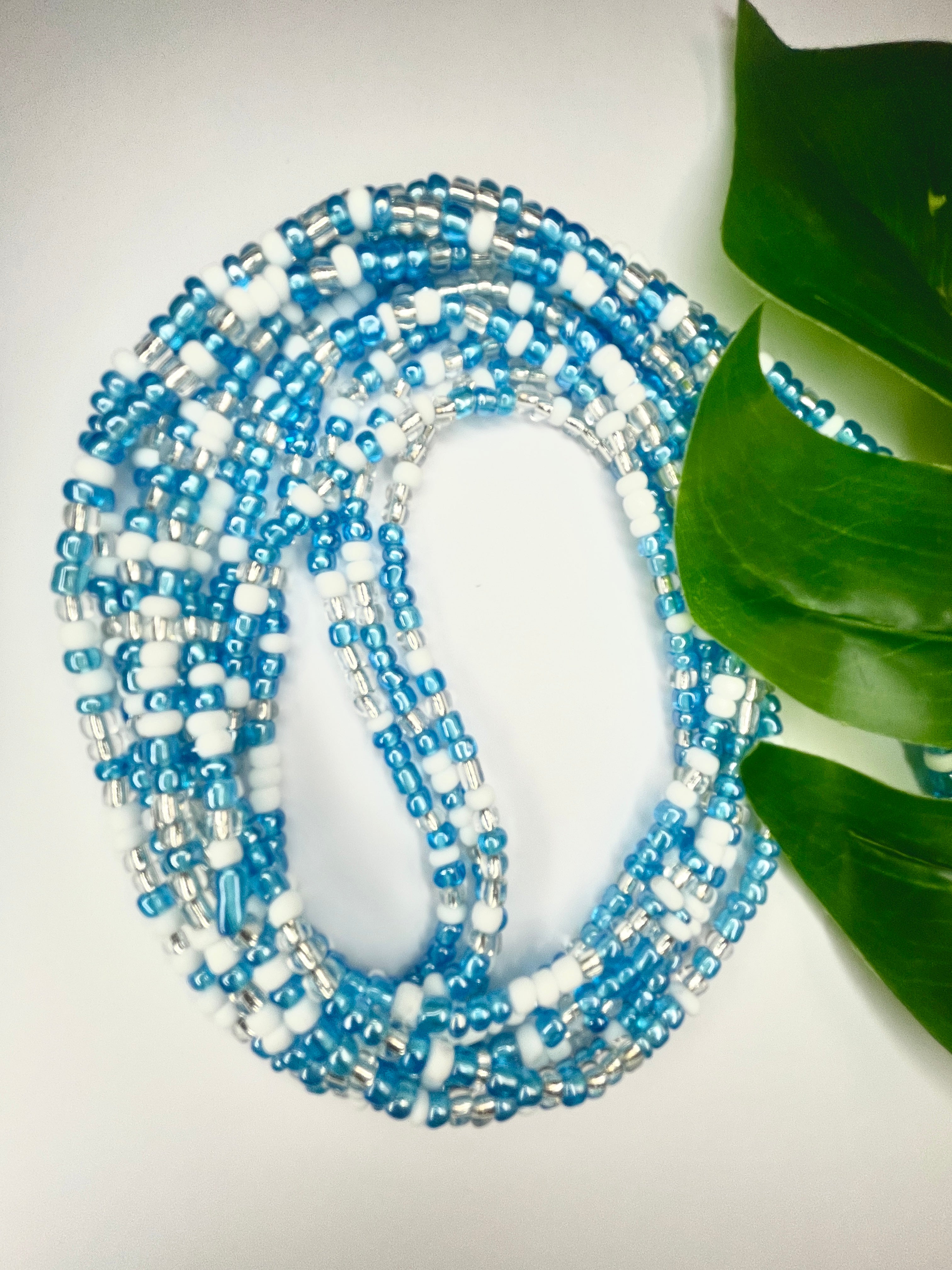 Blue White Clear Seadbead Waistbeads (23)