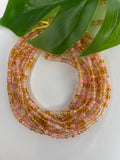 Pink Gold Seadbead Waistbeads (Kisses)