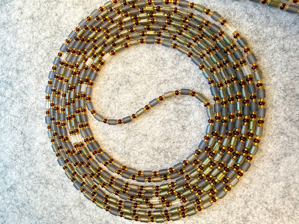 Gray Tube Unique Waistbeads (Wire Only)