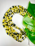 Yellow Black Clear Seadbead Waistbeads (20)