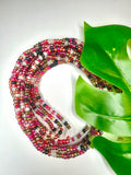 Pink Bronze Matte Clear Black Seadbead Waistbeads (12)