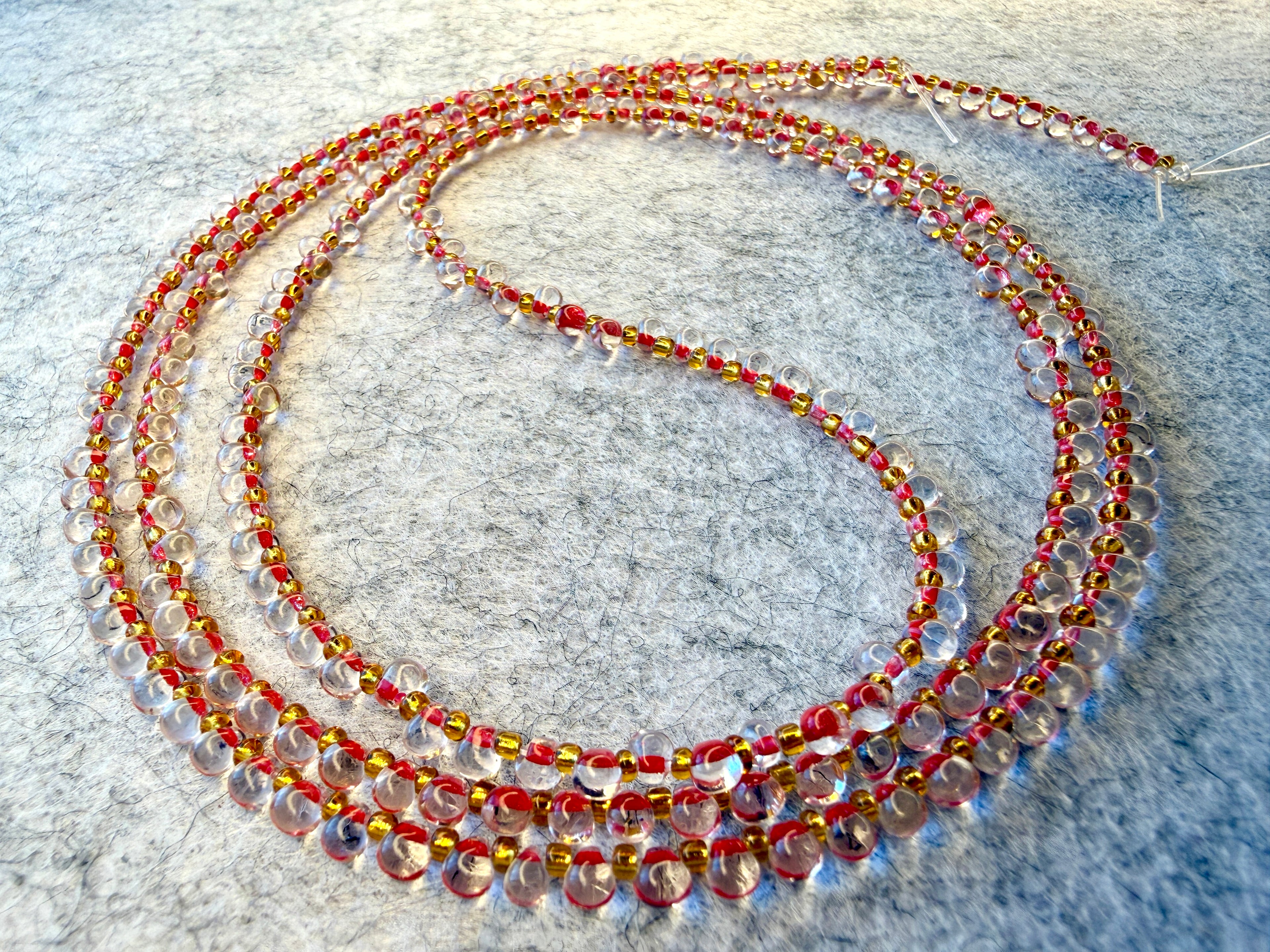 Red Teardrop Unique Waistbeads (Wire Only)