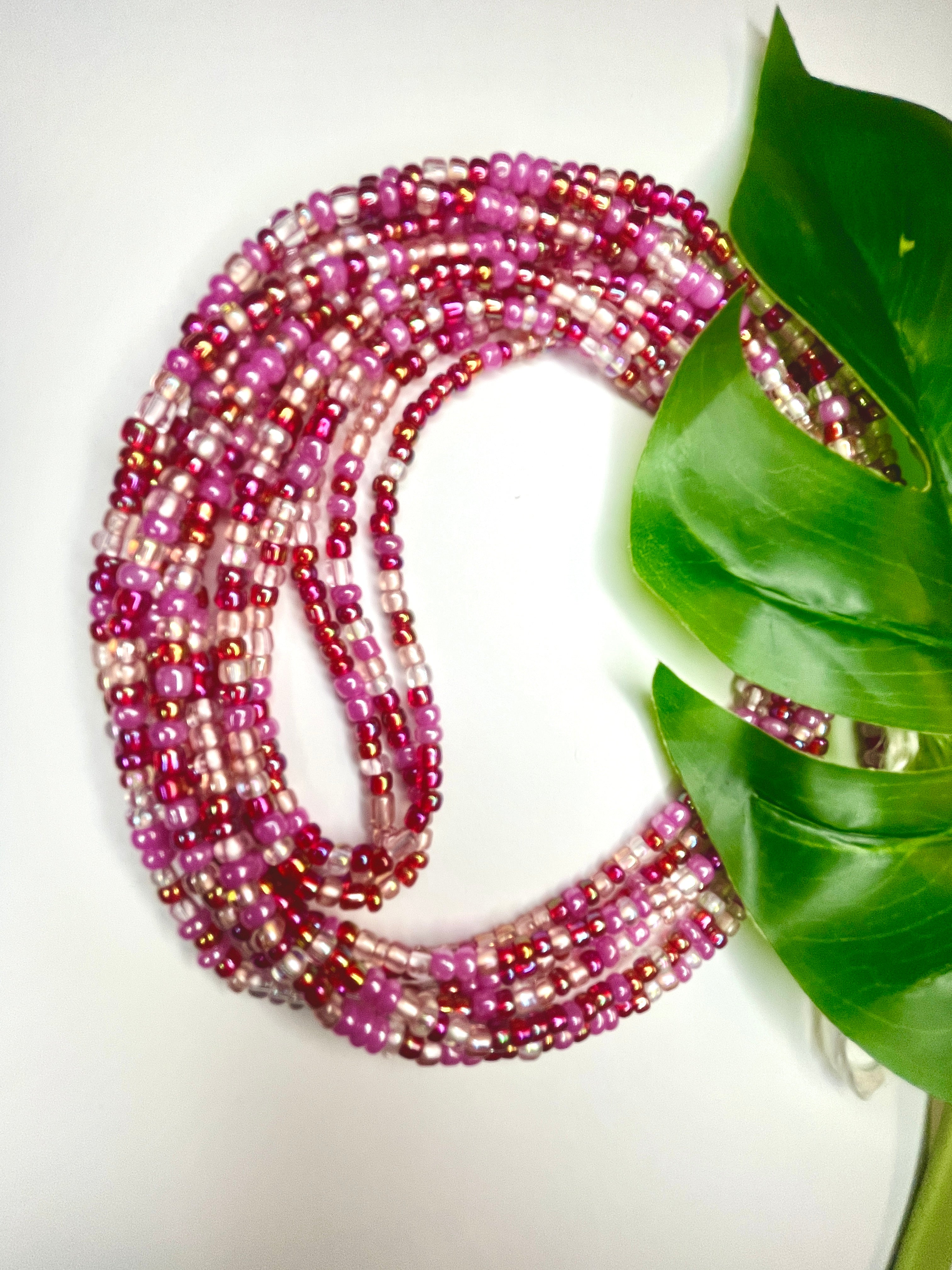 Pink Mix Seadbead Waistbeads (17)