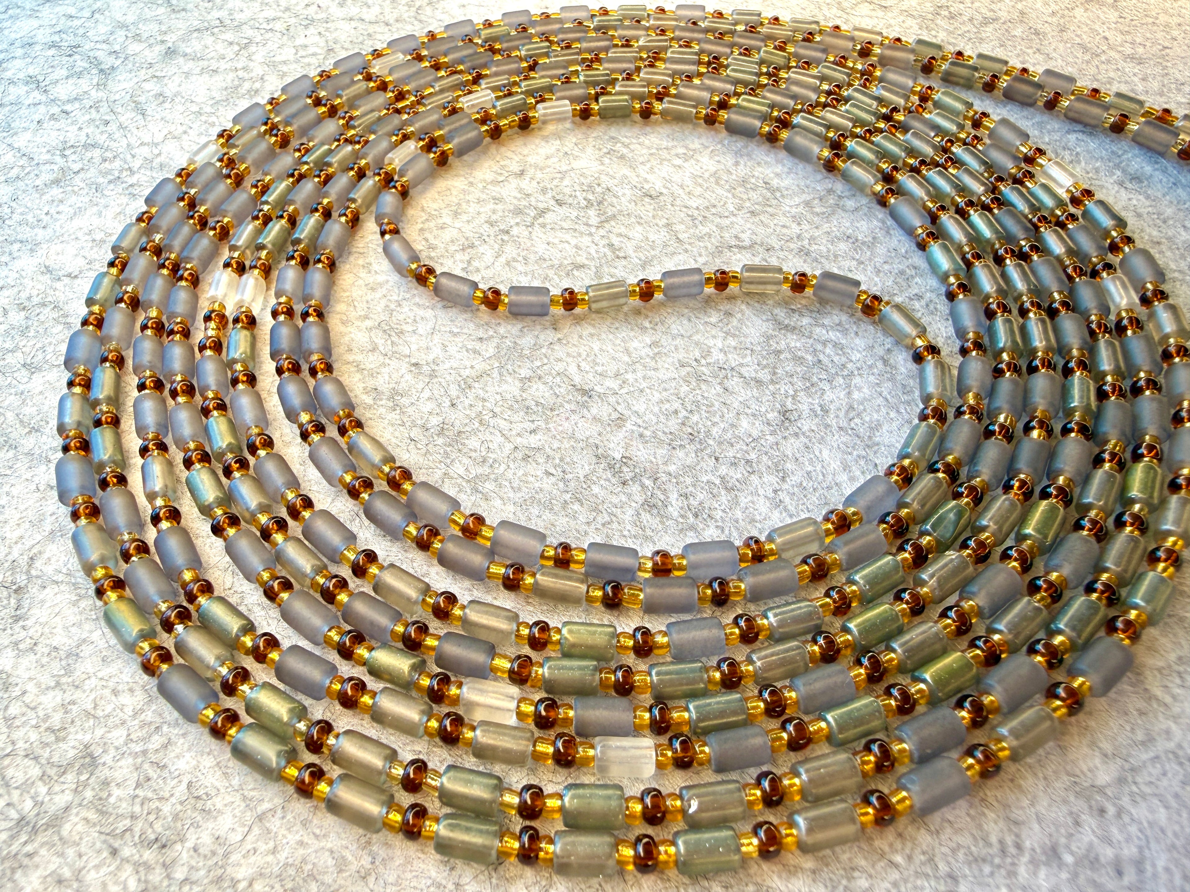 Gray Tube Unique Waistbeads (Wire Only)