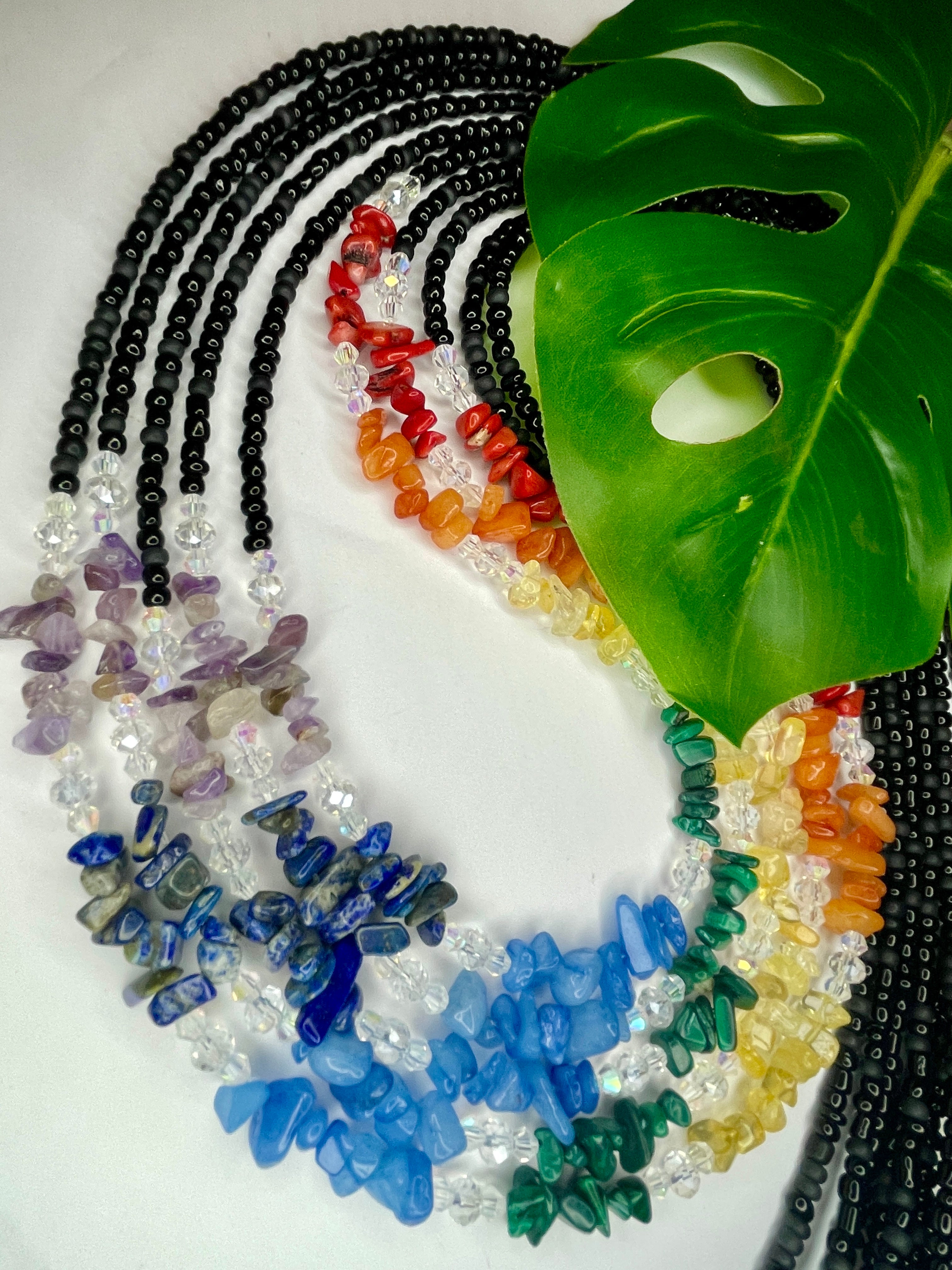 7 Chakra Waistbeads with Authentic Crystals
