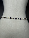 Purple Seadbead Waistbeads with Authentic Clear Quartz Crystals