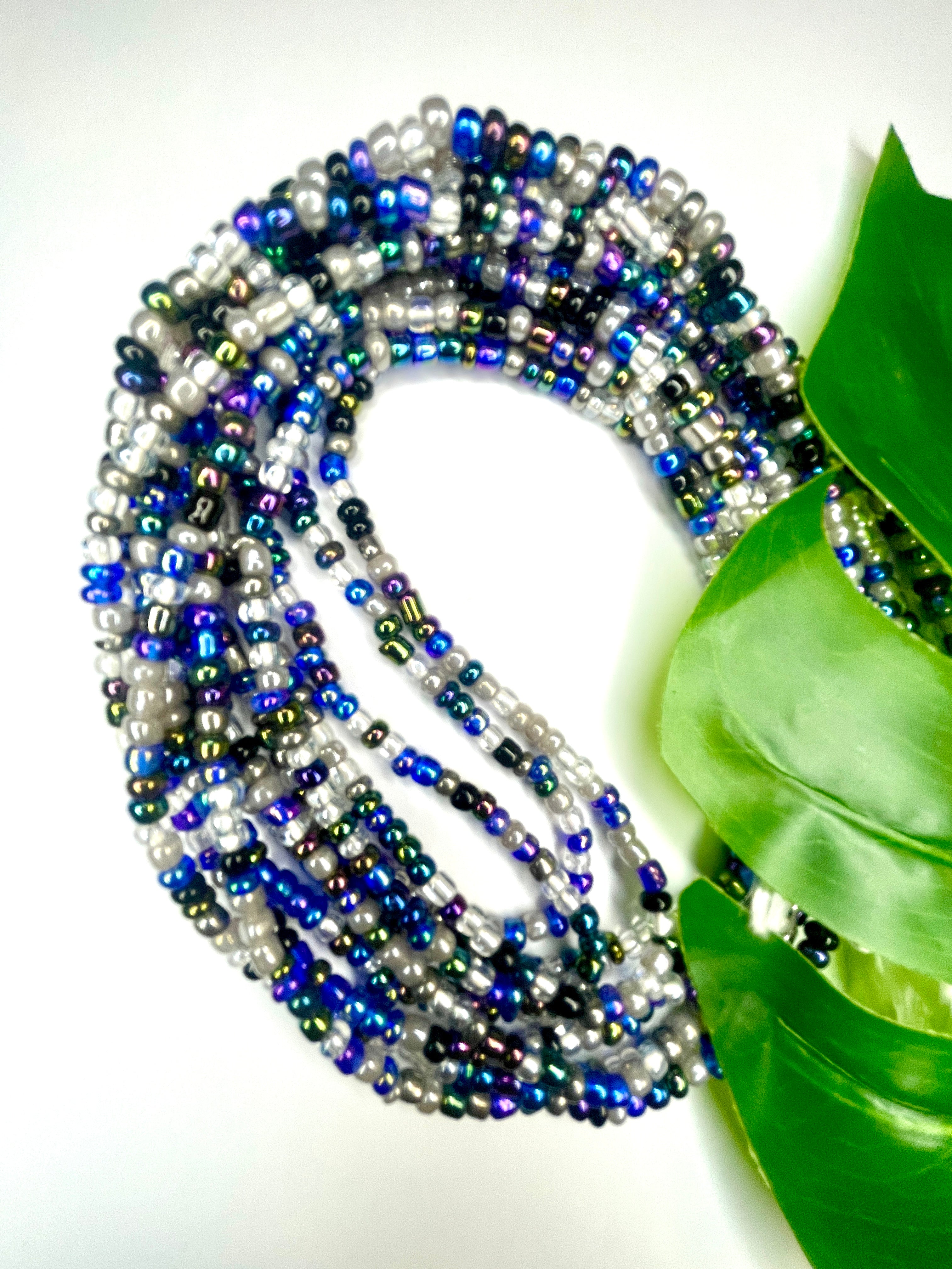 Blue Gray Black Clear Seadbead Waistbeads (19)