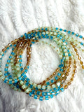 Blue Mint Green Brown Tortoise Seadbead Waistbeads on Wire