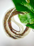 Cream and Brown Half and Half Seadbead Waistbeads (14)
