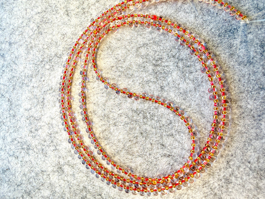 Red Teardrop Unique Waistbeads (Wire Only)