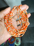 Orange Peach Gold Seadbead Waistbeads (Orangecicle)